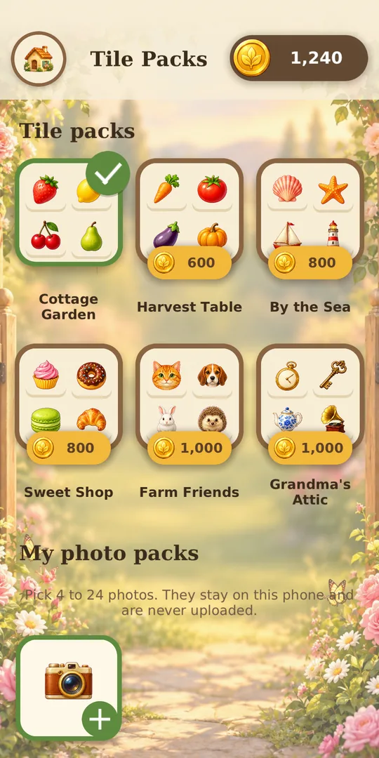The tile packs: fruit, the farm, the seaside and more